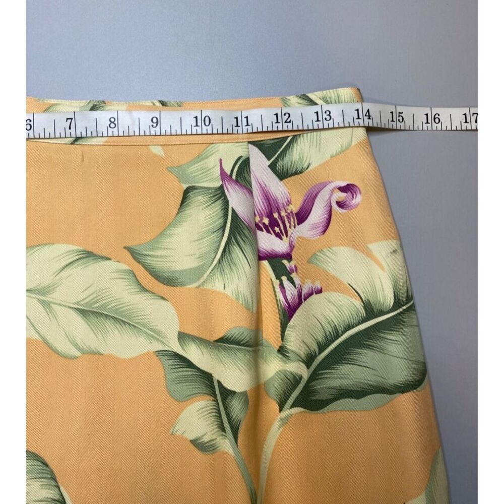 Tommy Bahama 100% Silk True Wrap Skirt Women Sz 8 Lilies Side Tie Tropical Aloha - Picture 8 of 9